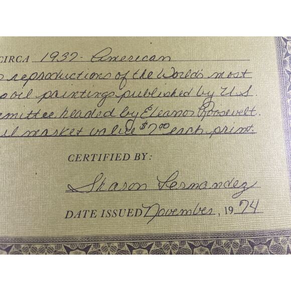 1937 Treasures of Art National Worlds Greatest Paintings w/COA 1974 Appraisal - Picture 4 of 16